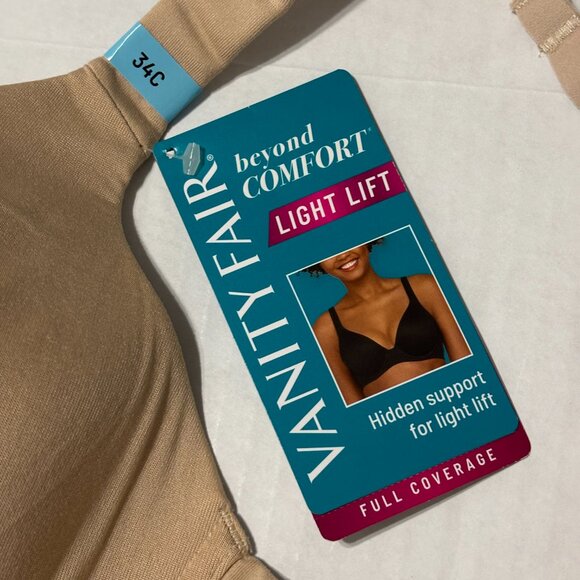 Vanity Fair Beyond Comfort Light Lift Bra 34C Nude Style 75204 Full Coverage - Picture 10 of 12